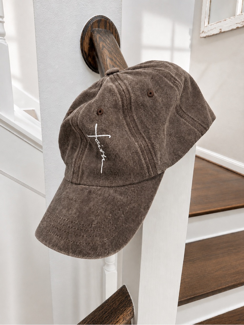 Faith Graphic Distressed Washed Baseball Cap Adjustable Dad Hat